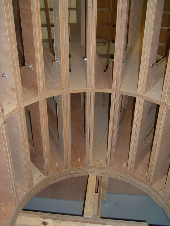 Internal detail showing bolt holes, and dowel holes.